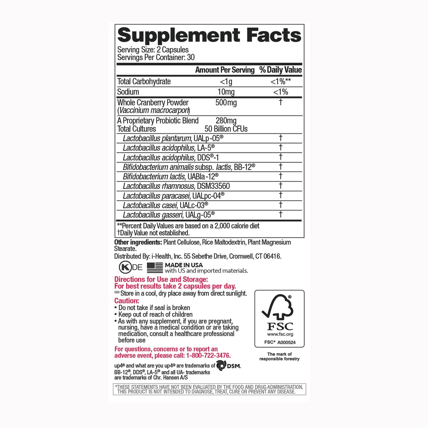 up4® Probiotics Women's Urinary Tract + Vaginal + Digestive + Immune Support