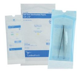 Sterilization Pouch Cardinal Health™ Ethylene Oxide (EO) Gas / Steam 8 X 16 Inch White / Blue Self Seal Paper / Film