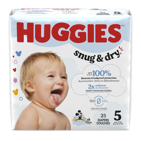 Kimberly-Clark 56428 Unisex Baby Diaper Huggies Snug & Dry Size 5 Disposable Heavy
