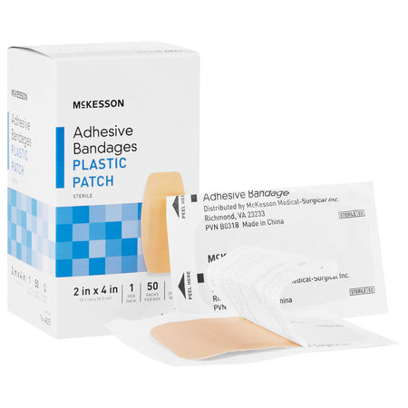 McKesson 16-4825 Tan Adhesive Strip, 2 x 4 Inch