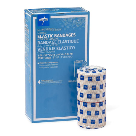 Medline MDS087106LF Matrix Double Hook and Loop Closure Elastic Bandage, 6 Inch x 10 Yard