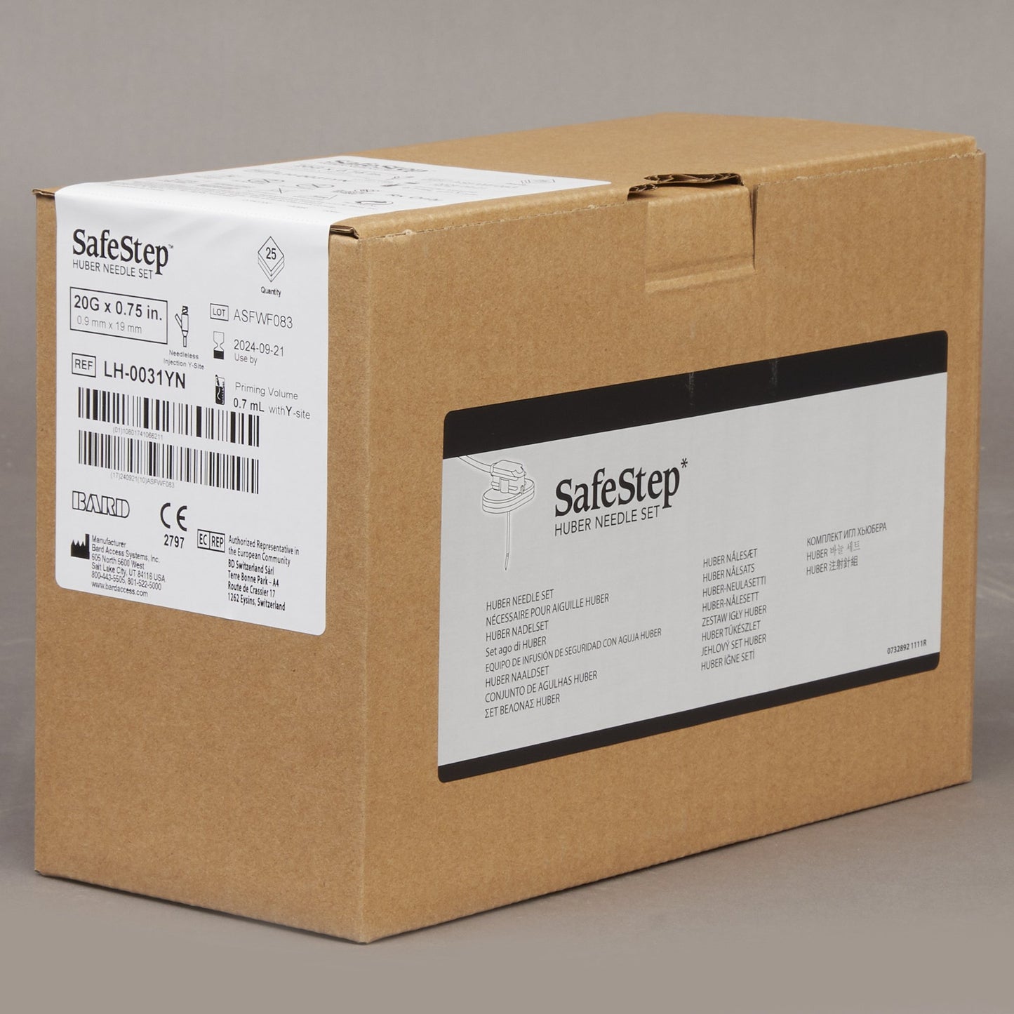 SafeStep® Huber Infusion Set, 20 Gauge