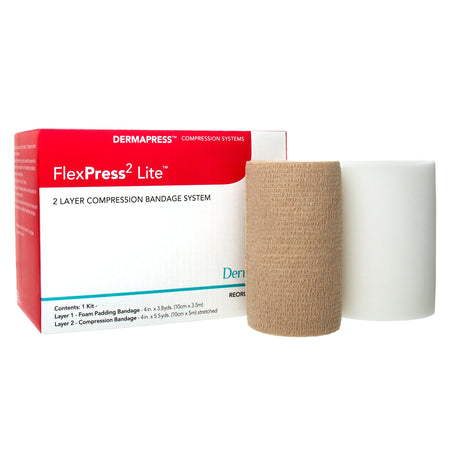 DermaRite 79200 FlexPress2 Lite Self-adherent Closure Two-Layer Compression Bandage System