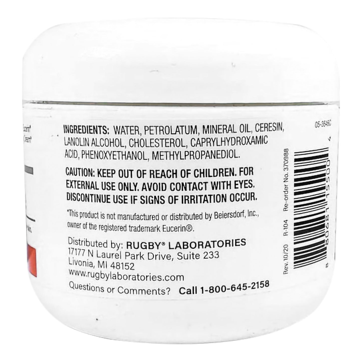 Hand and Body Moisturizer Minerin® 4 oz. Bottle Unscented Cream