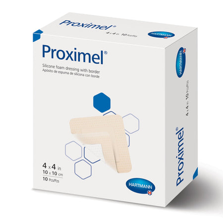 Hartmann 14200000 Proximel Foam Dressing, 4 x 4 Inch, Up to 4 Inch Length, Tan