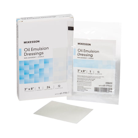 McKesson 61-77042 Oil Emulsion Impregnated Dressing, 3 x 8 Inch