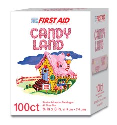 Dukal 10850 American White Cross Stat Strip Candy Land Adhesive Strip, ¾ x 3 Inch