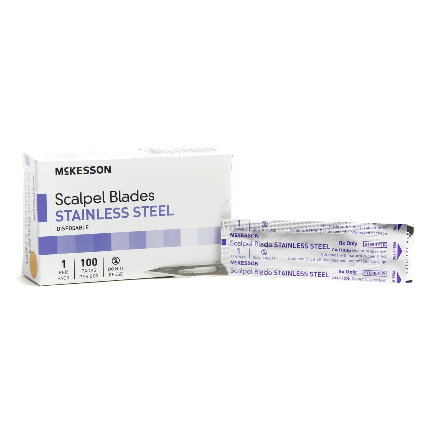 McKesson Stainless Steel Surgical Blade, Straight Tip