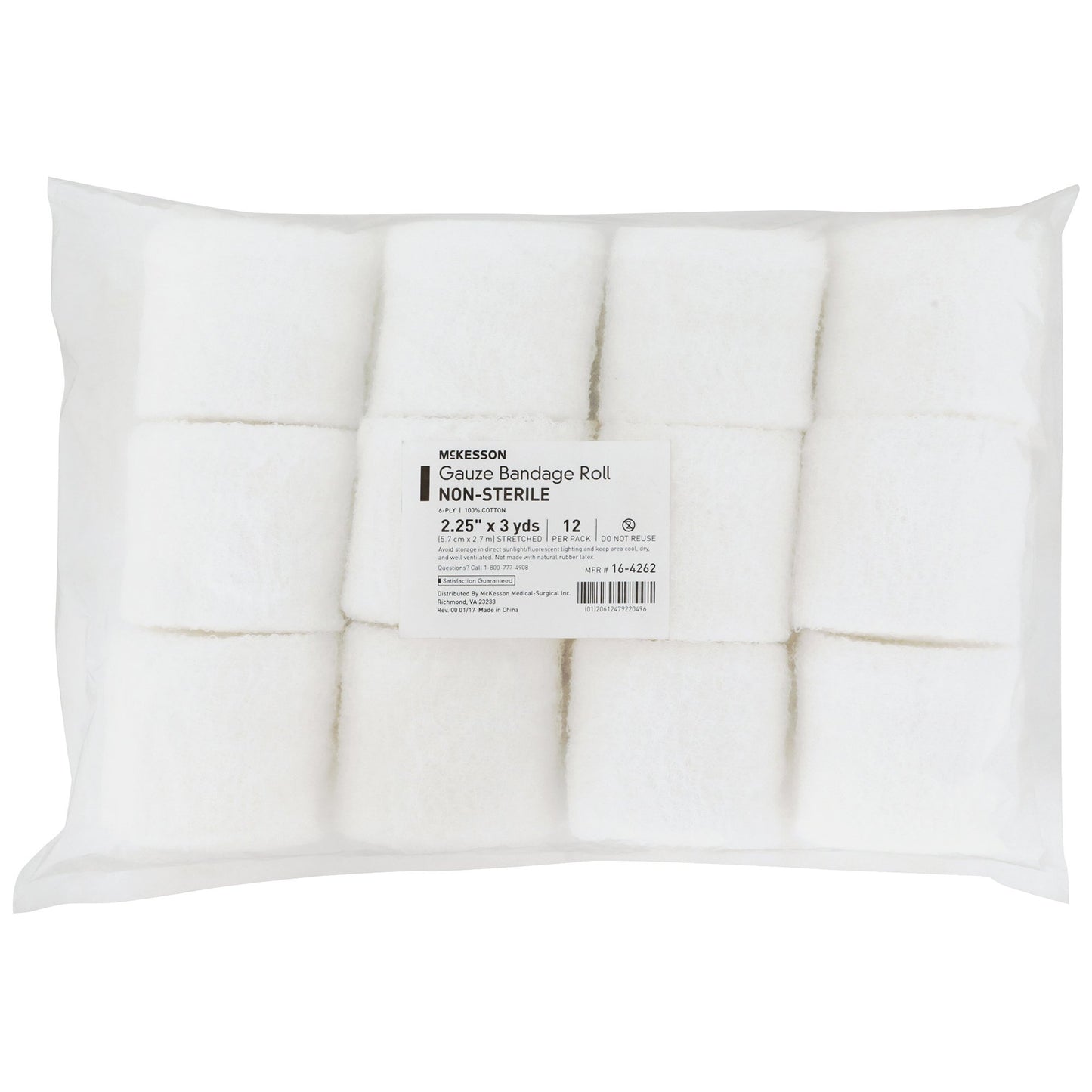 McKesson Fluff Bandage Roll, 2-1/2 Inch x 3 Yard, 6-Ply