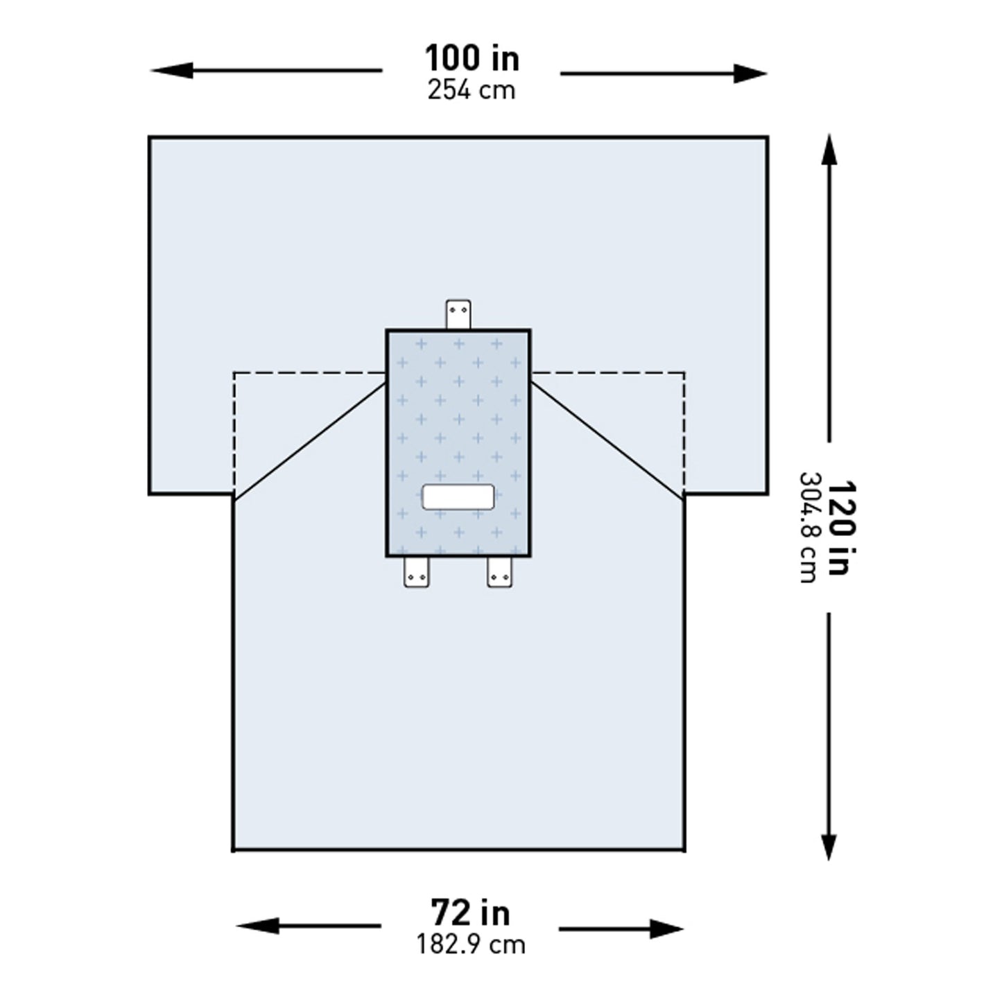 McKesson Sterile Transverse Laparotomy Drape, 100 x 72 x 120 Inch