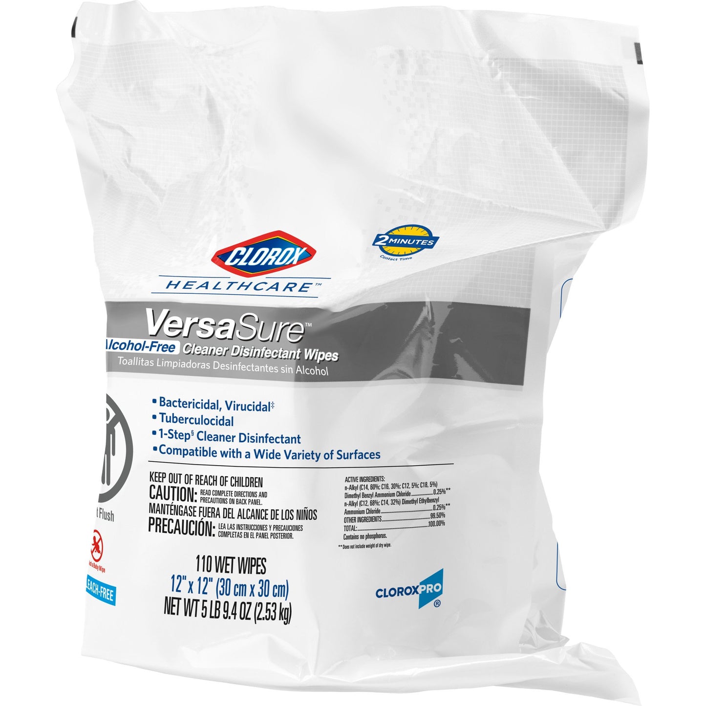 Clorox Healthcare® VersaSure® Cleaner Disinfectant Wipes, Refill Pouch