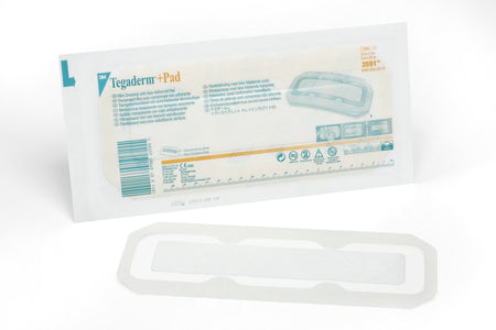 Solventum 3591 3M Tegaderm Transparent Film Dressing with Pad, 3-1/2 x 10 Inch