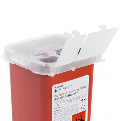 McKesson Prevent® Sharps Container, 1 Quart, 6-1/4 x 4-1/4 x 4-1/4 Inch