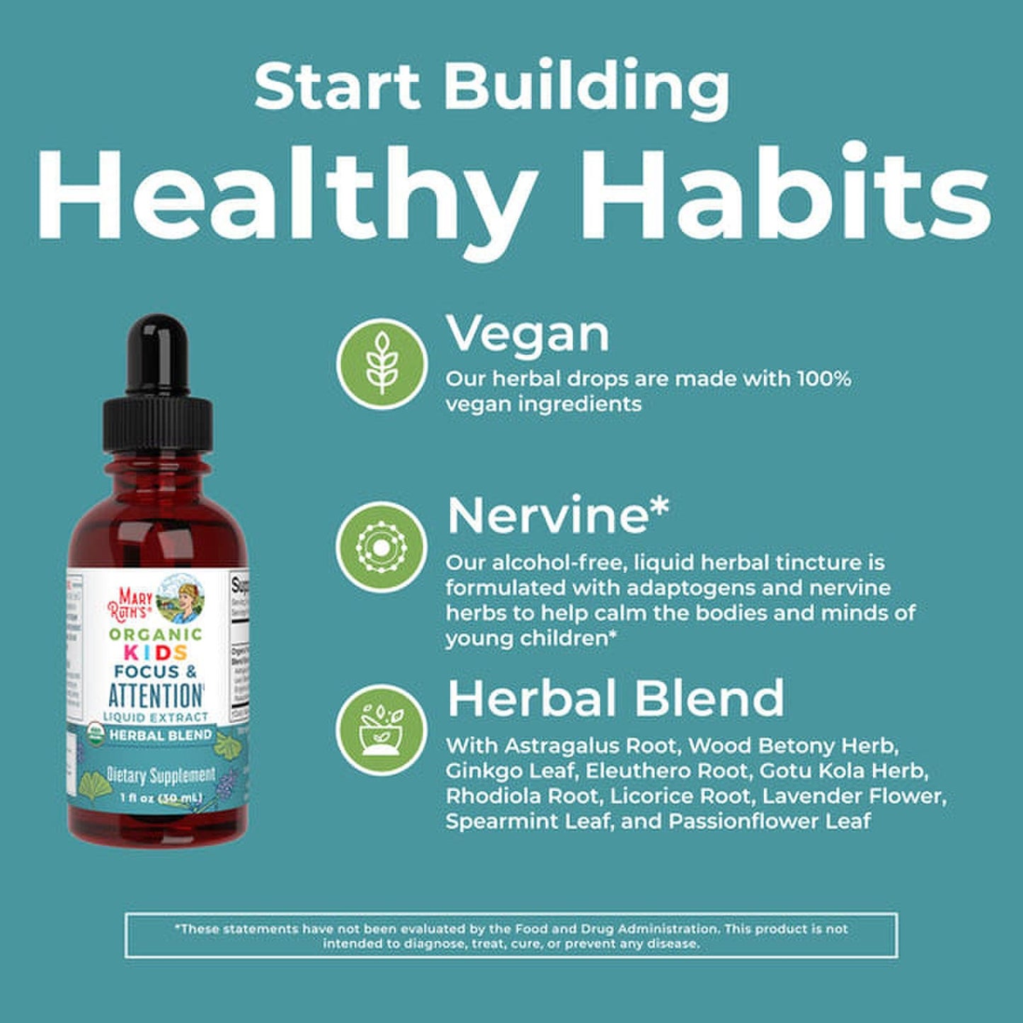 Mary Ruth's® Organic Kids Focus & Attention Liquid Drops