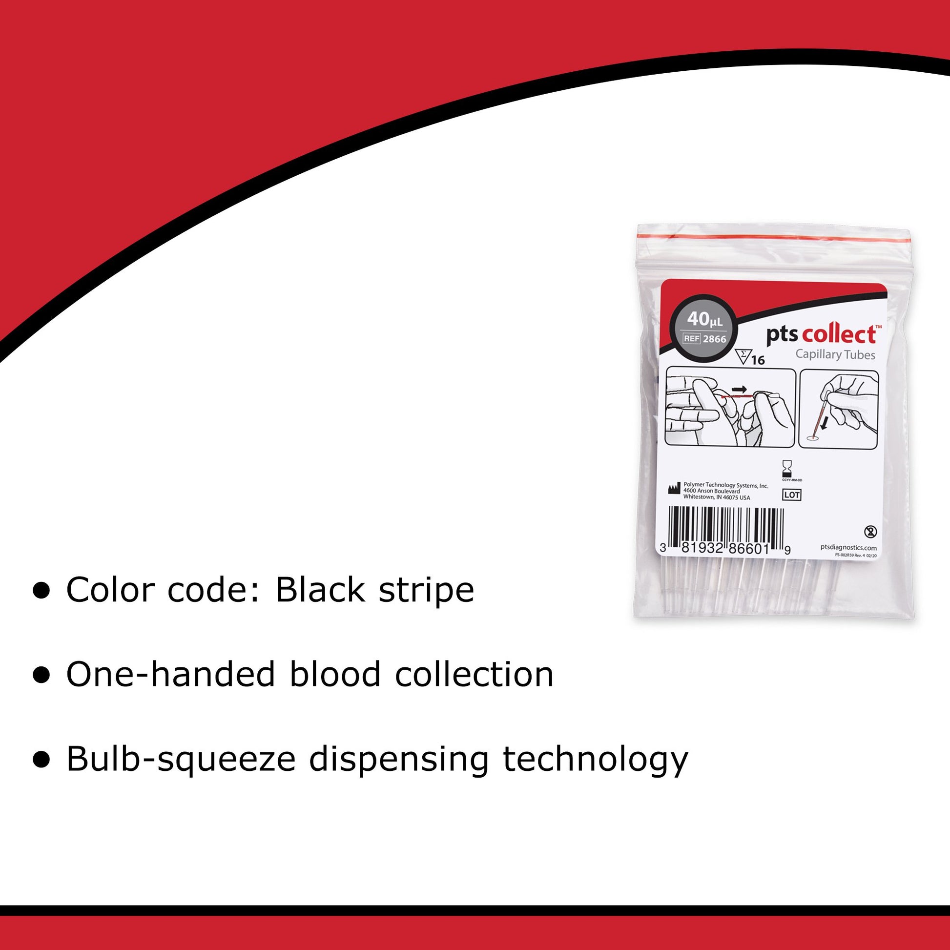PTS Diagnostics Capillary Blood Collection Tube, 40 L by PTS Diagnostics product image - view 5