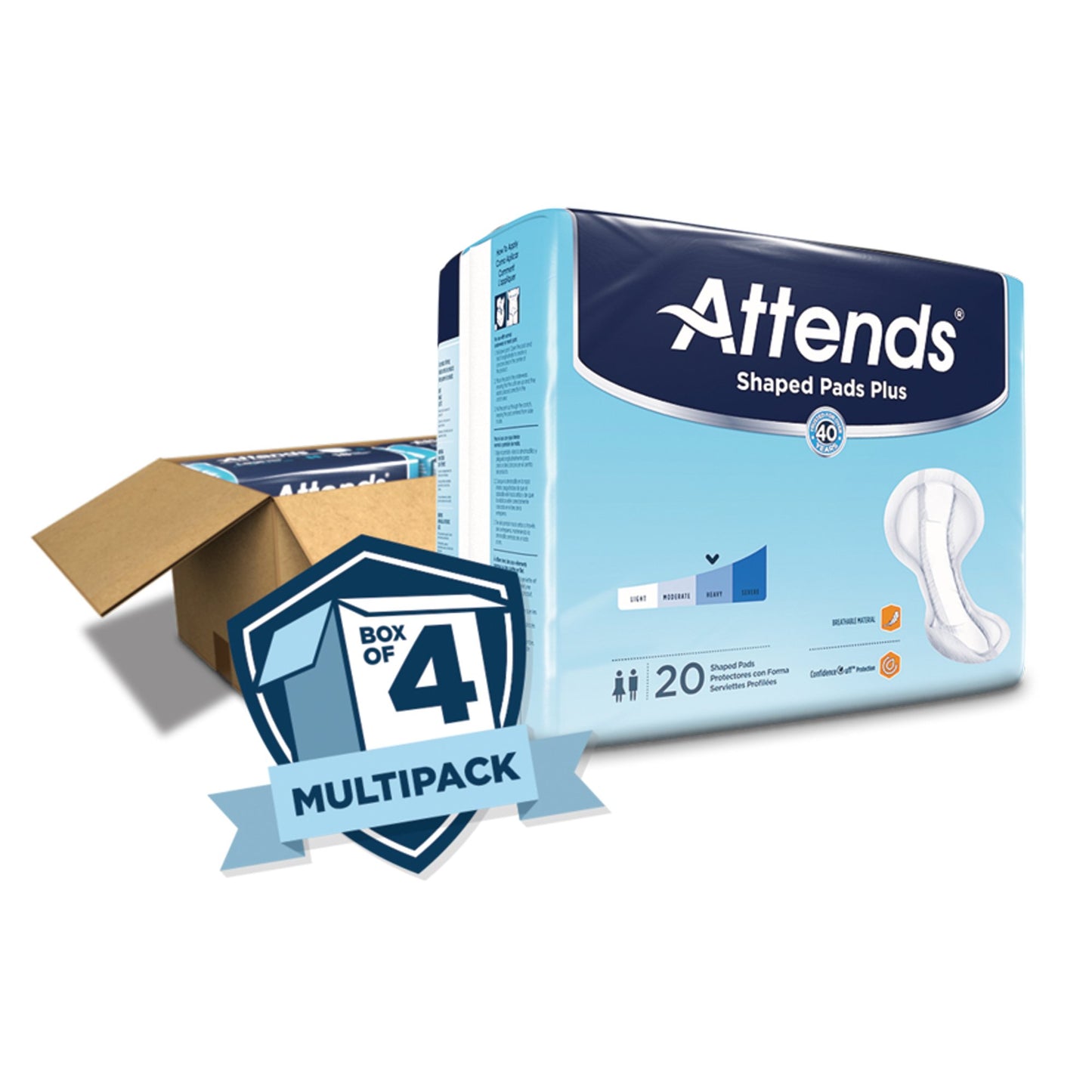 Attends® Shaped Bladder Control Pads, Plus