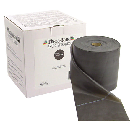 TheraBand® Exercise Resistance Band, Black, 5 Inch x 50 Yard, X-Heavy Resistance