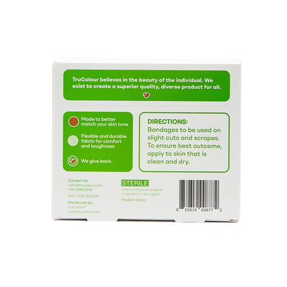 Tru-Colour Skin Tone Shade Fabric Bandage Adhesive Strips – Olive, 1 x 3 Inch