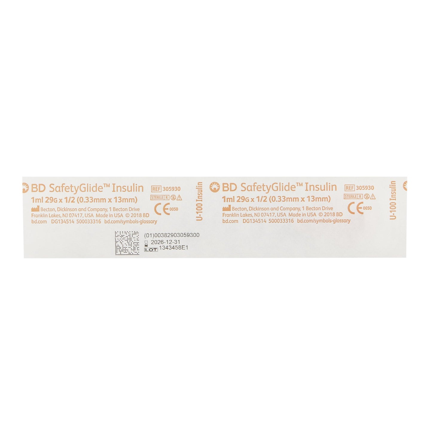 SafetyGlide™ Insulin Syringe with Needle, 29 Gauge, 1/2 Inch Needle Length