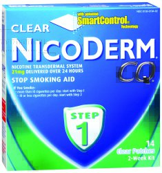 Glaxo Consumer Products 135019402 Nicoderm CQ Stop Smoking Aid Clear Patches Step 1 21 mg