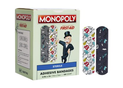 Dukal 1087743 American White Cross Kid Design (Monopoly) Adhesive Strip, 3/4 x 3 Inch