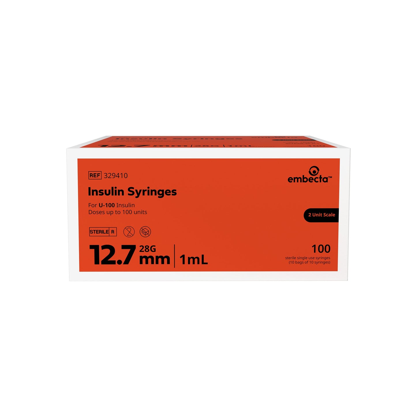 Micro-Fine™ Standard Insulin Syringe with Needle, 28 Gauge, 1/2 Inch