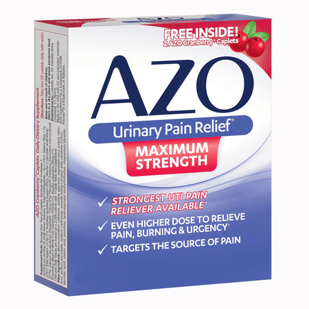 i-Health Inc 1268926 AZO Urinary Pain Relief 99.5 mg Phenazopyridine HCl Tablets Maximum Strength