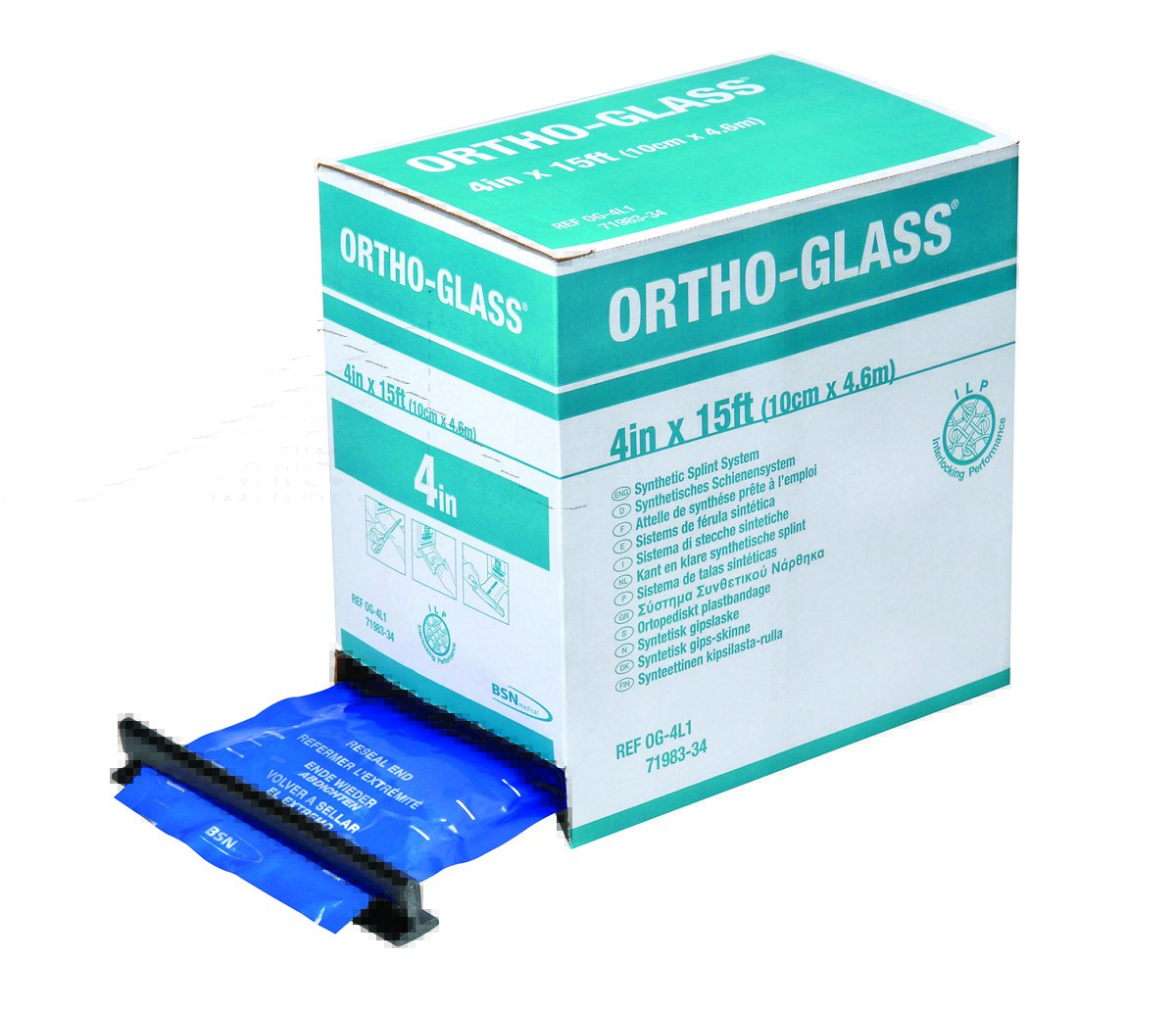 Padded Precut Splint ORTHO-GLASS® 3 X 12 Inch Fiberglass White