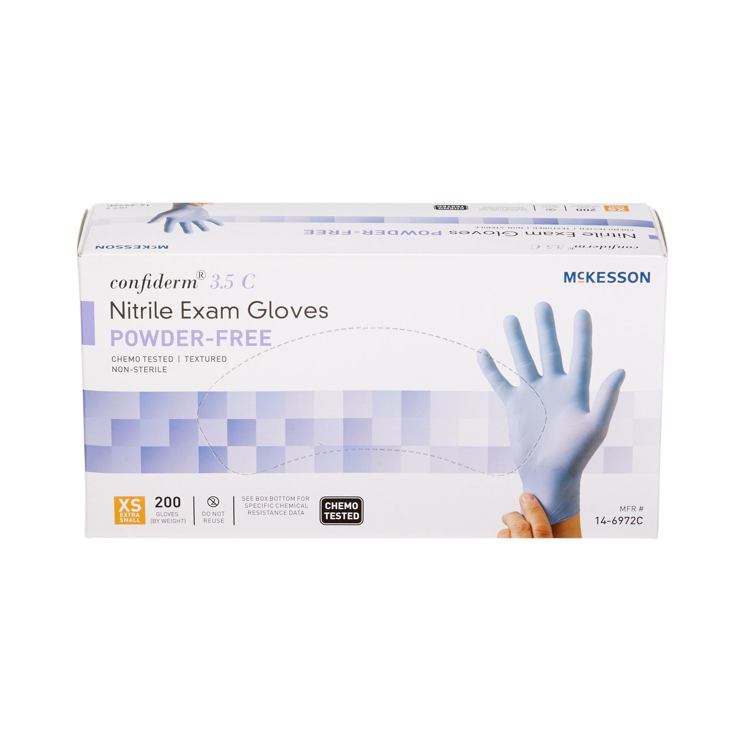 McKesson Confiderm 3.5C Nitrile Exam Glove, Extra Small, Blue by McKesson Brand product image - view 6
