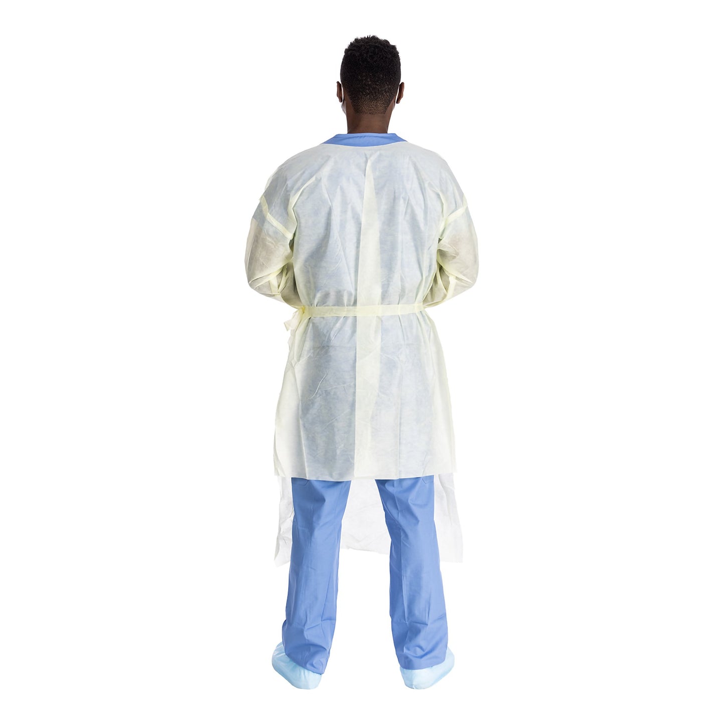 Protective Procedure Gown Halyard Basics Large Yellow NonSterile AAMI Level 2 Disposable
