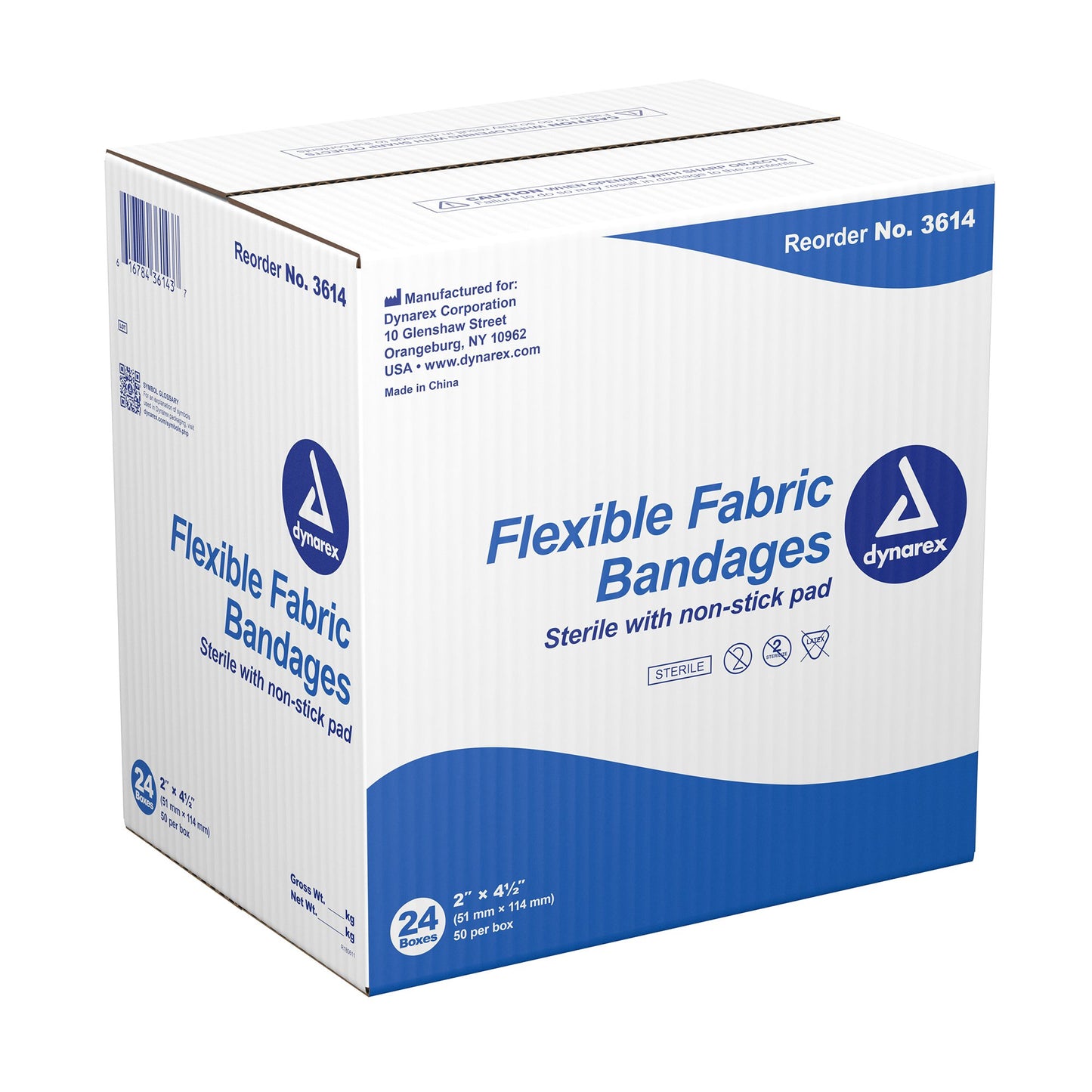 dynarex® Tan Adhesive Strip, 2 x 4½ Inch