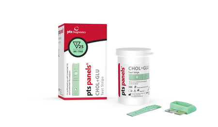 PTS Diagnostics 1765 General Chemistry Reagent PTS Panels Cholesterol / Glucose For Cardiochek PA Analyzer 25