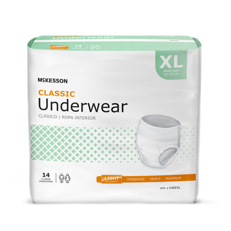 McKesson UWEXL Classic Light Absorbency Incontinence Underwear, Extra Large