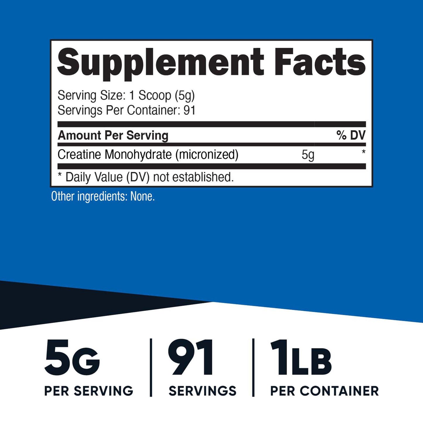 Oral Supplement Nutricost Creatine Monohydrate Unflavored Powder 1 lb. Canister