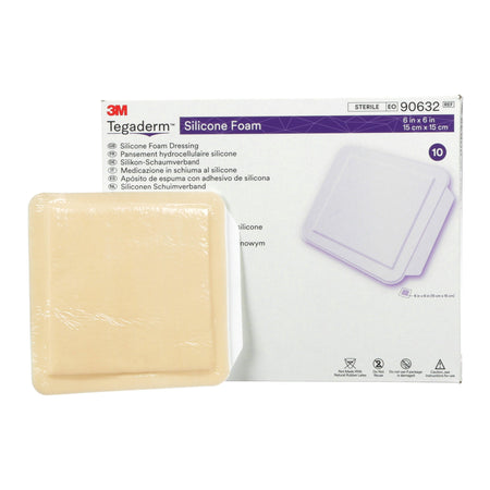 Solventum 90631 3M Tegaderm Silicone Face Foam Dressing, 4 x 4-1/4 Inch