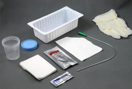 Amsino AS870 AMSure Intermittent PVC Catheter Tray, 14 Fr, PVP Swabstick