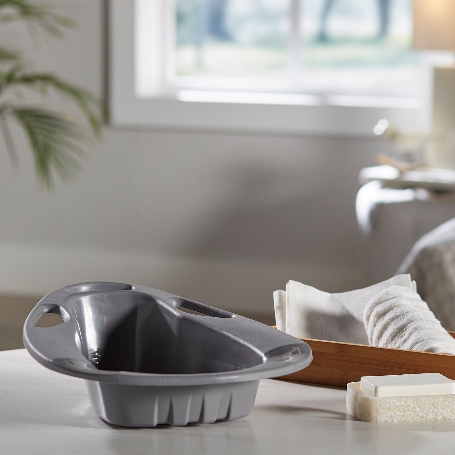 McKesson Stackable Bedpan, Non-Stick Plastic, Graphite Color