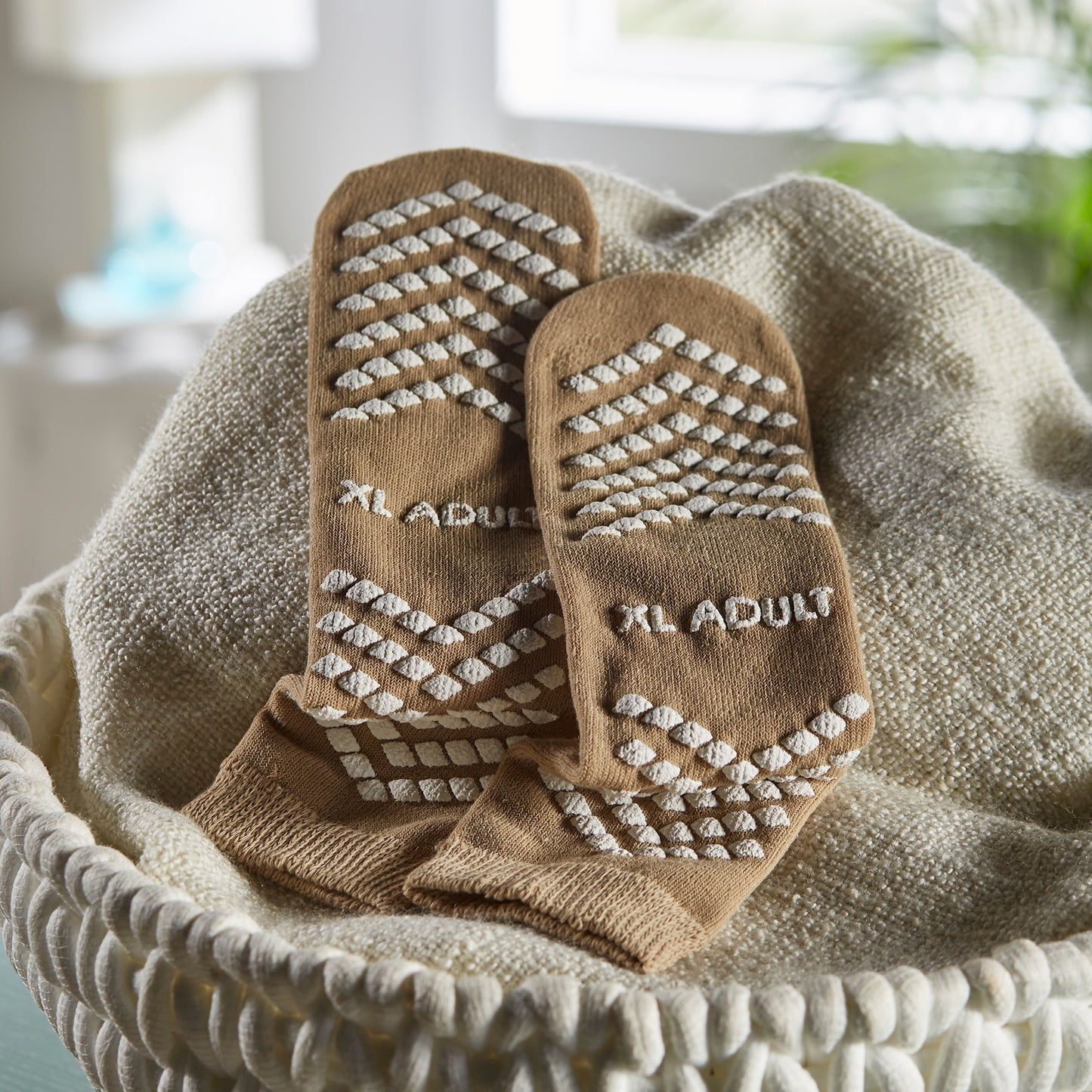 McKesson Single Tread Slipper Socks, X-Large, Tan