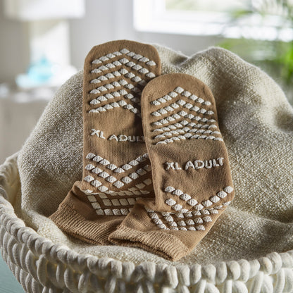 McKesson Single Tread Slipper Socks, X-Large, Tan