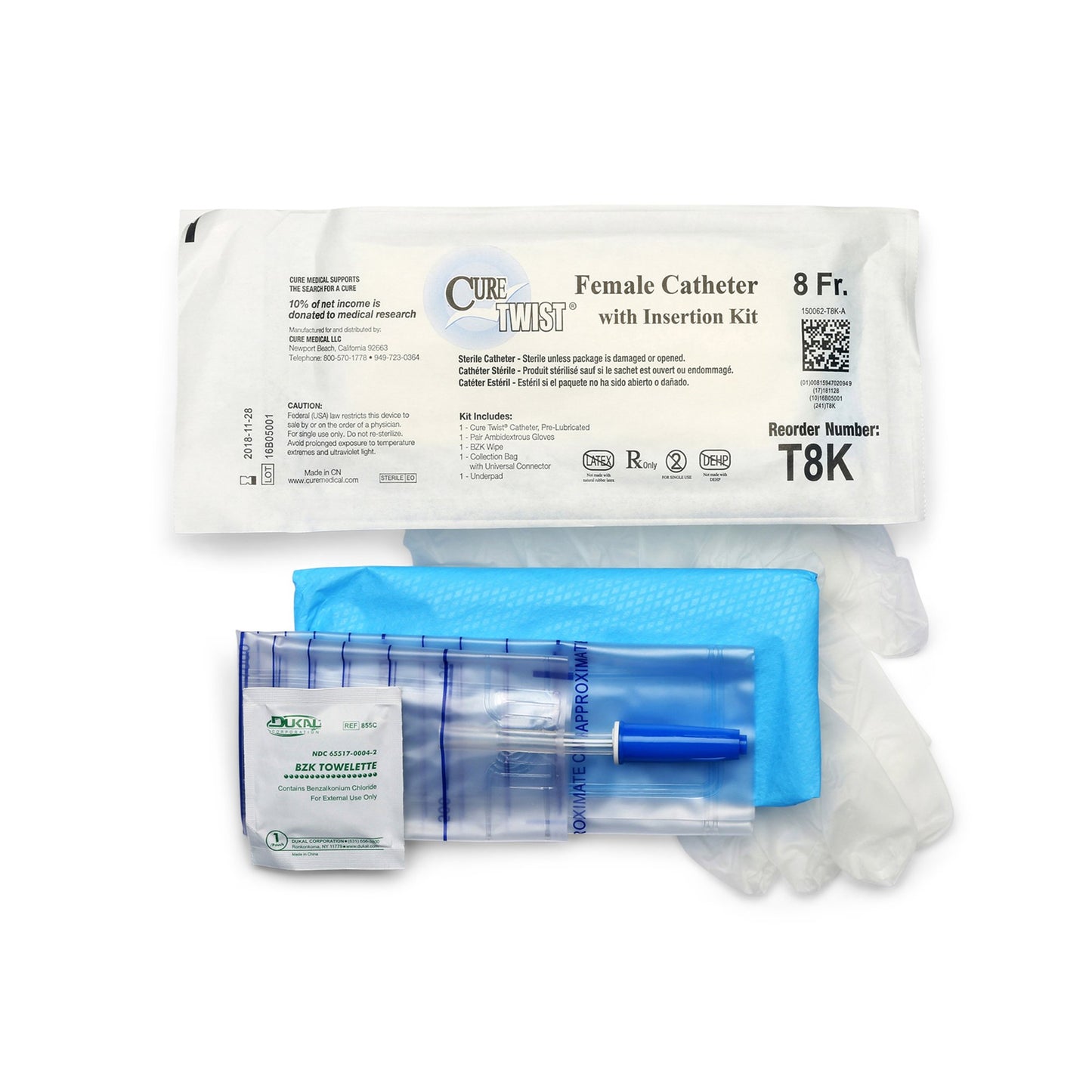 Cure Twist® Intermittent Catheter Kit, 8 Fr.