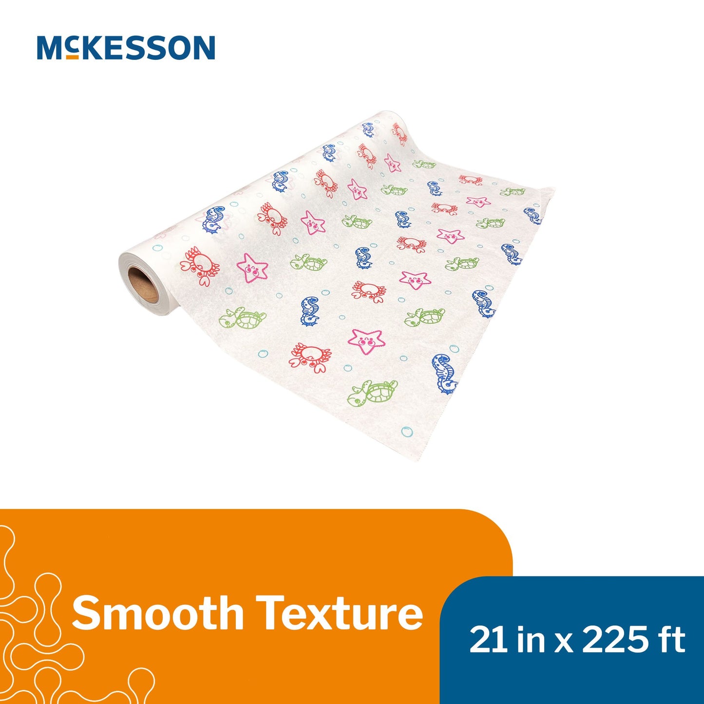 Table Paper McKesson 21 Inch Width 225 Foot Length Print (Sea Friends) Smooth