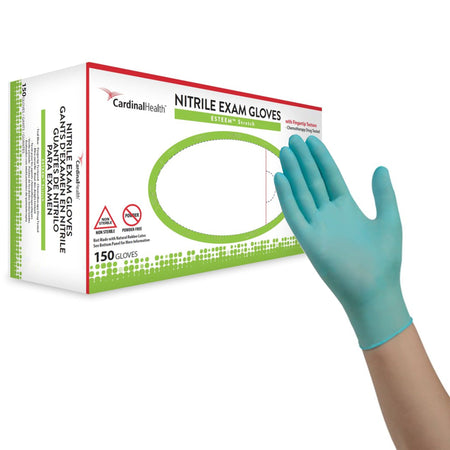 Cardinal 8855NSB Esteem Stretch Exam Glove, Small, Teal