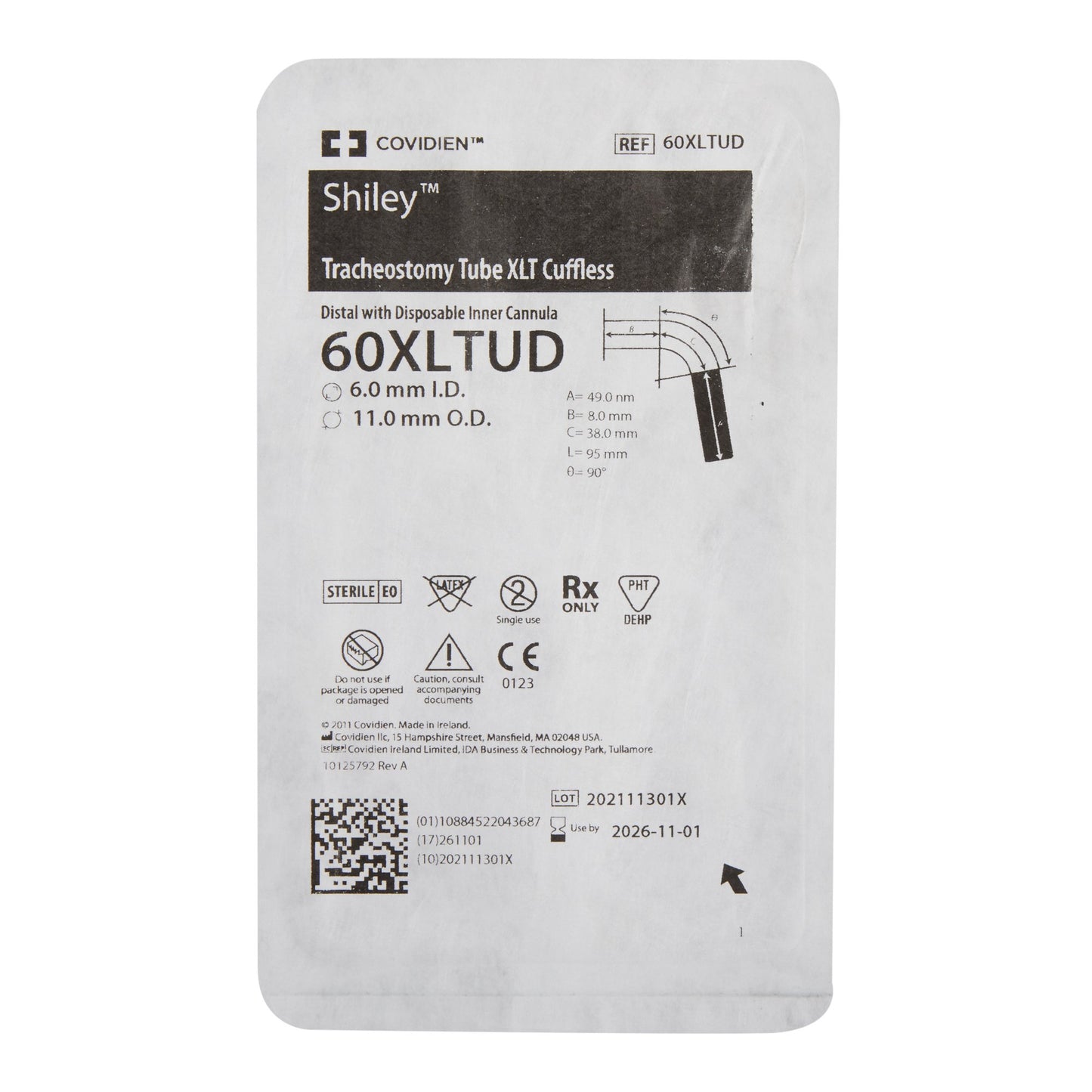 Shiley™ Extended-Length Tracheostomy Tube, Uncuffed, Size 6