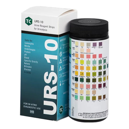 Teco Diagnostic URS-10-100U Urinalysis Reagent URS-10 Bilirubin, Blood, Glucose, Ketone, Leukocytes, Nitrite