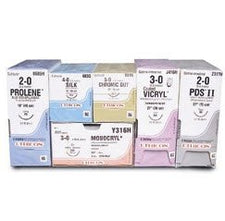 Absorbable Suture with Needle GUT PLAIN Plain Gut SC-1 Straight Reverse Cutting Needle Size 4-0 Monofilament