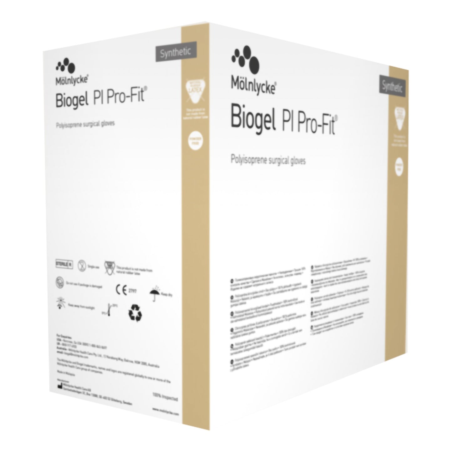 Biogel 47980 PI Pro-Fit Polyisoprene Surgical Glove, Size 8, Cream, Sterile Molnlycke
