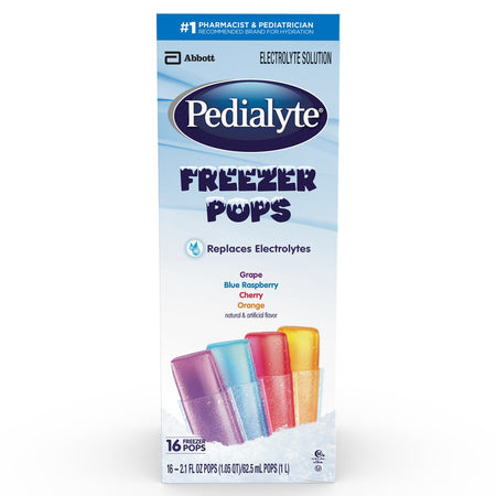 Abbott 824154 Pedialyte Freezer Pop Electrolyte Solution, Assorted Flavors