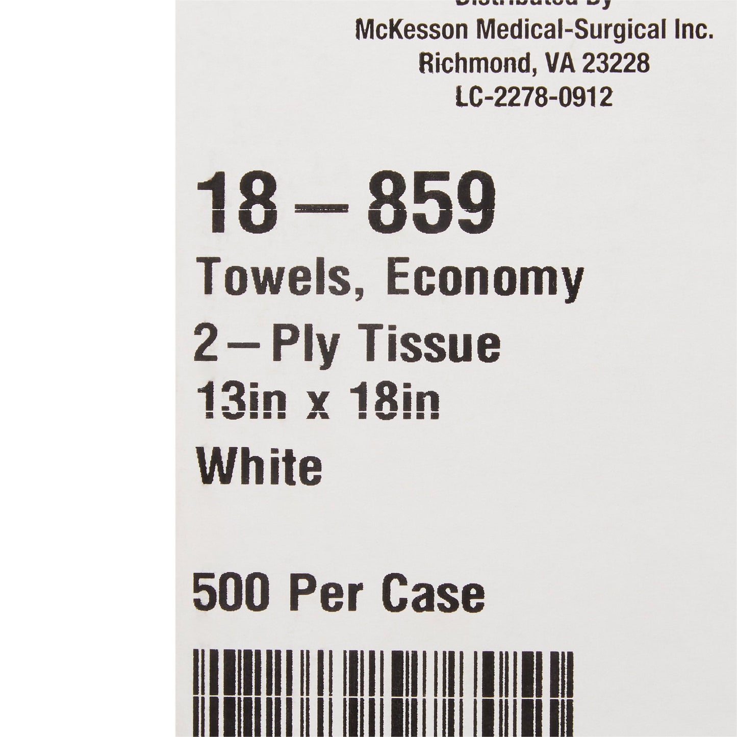 McKesson Economy Nonsterile White Procedure Towel, 13 x 18 Inch