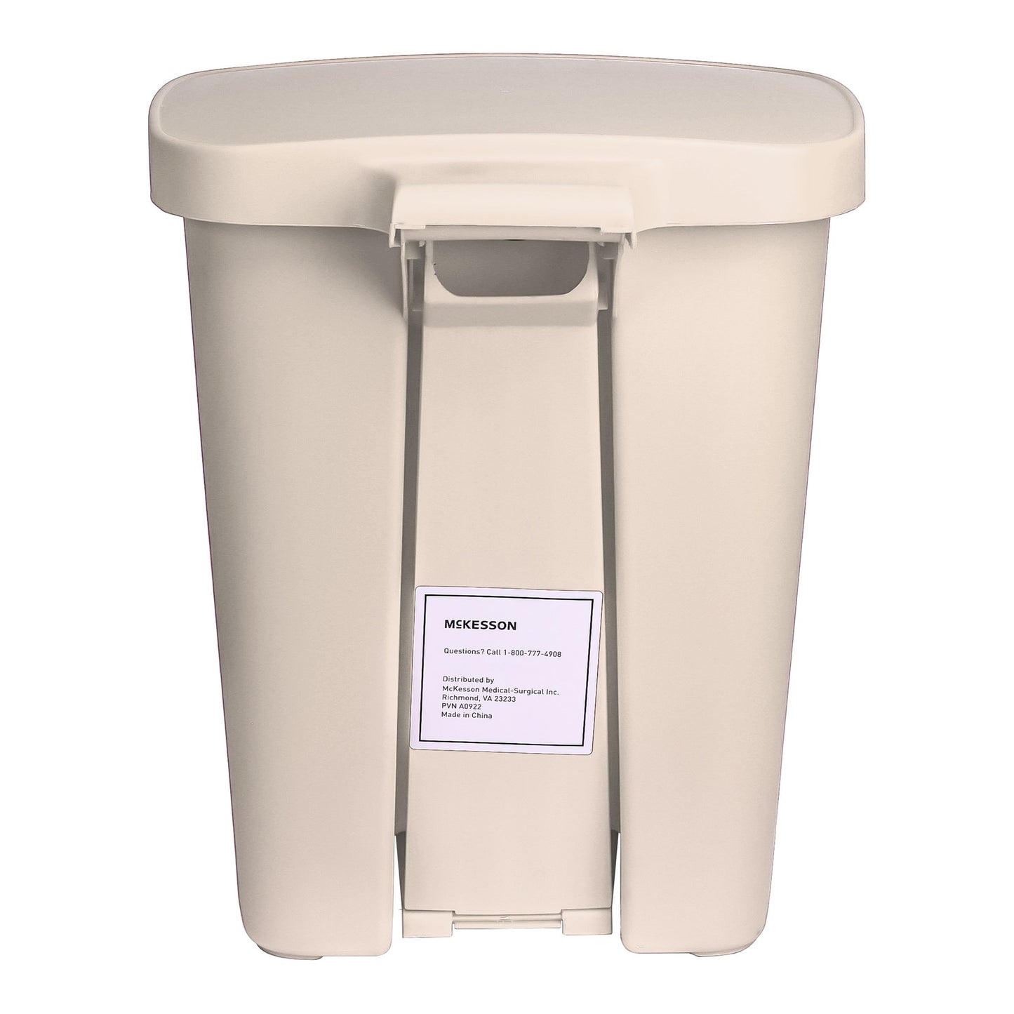 Trash Can McKesson 32 Quart / 8 gal. Beige Plastic Rectangular
