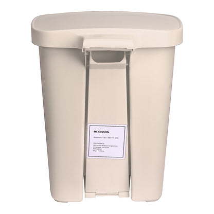 Trash Can McKesson 32 Quart / 8 gal. Beige Plastic Rectangular